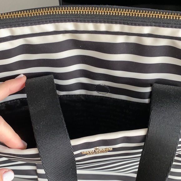 kate spade Black and Ivory Striped Laptop Bag - Picture 9 of 14